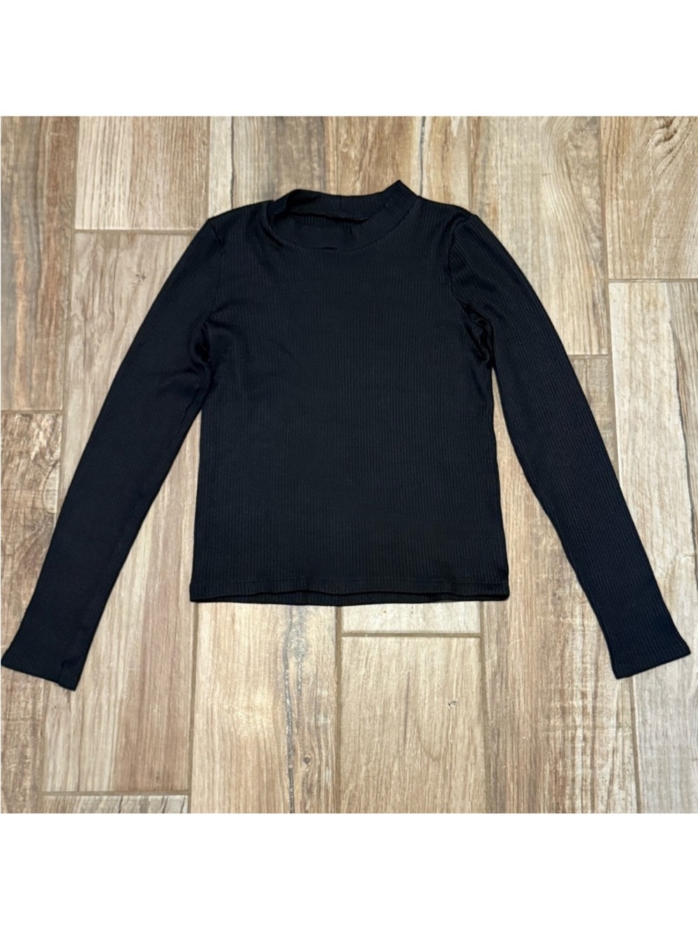 Abercrombie Kids Mock Neck Ribbed Long Sleeve Shirt